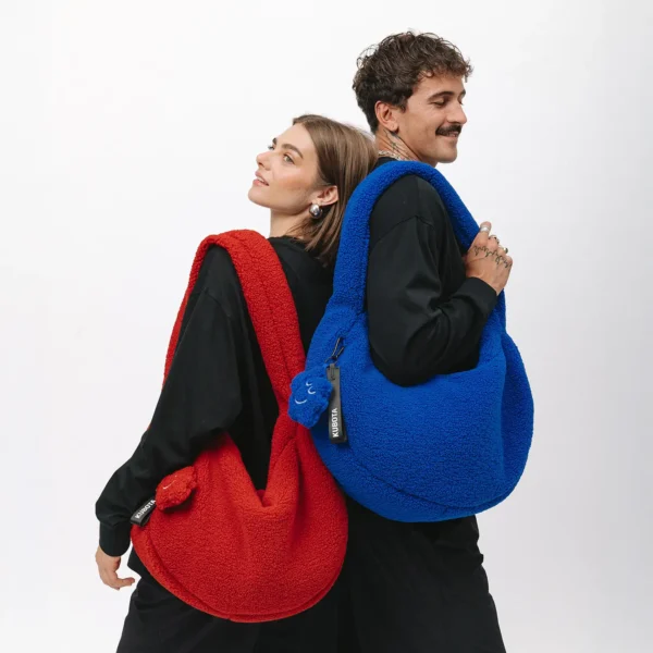 Torba z polaru Cushy z brelokiem Comfy Club kobaltowa
