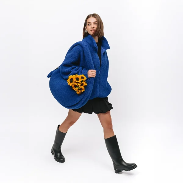 Torba z polaru Cushy z brelokiem Comfy Club kobaltowa